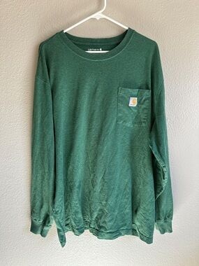 Carhartt adult men size XL loose fit long sleeve green shirt